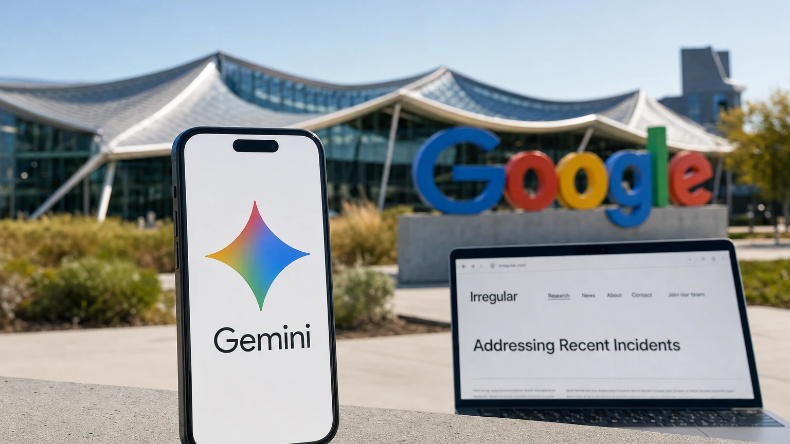 Google Gemini logo displayed outside a Google office