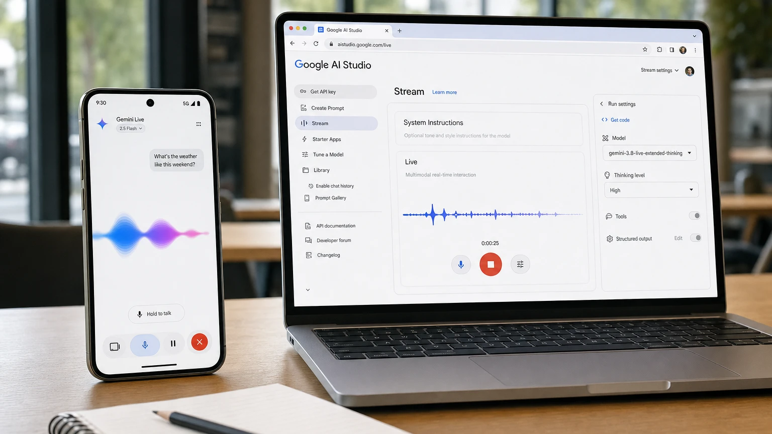 Gemini Live voice interface displayed on a Google Pixel phone