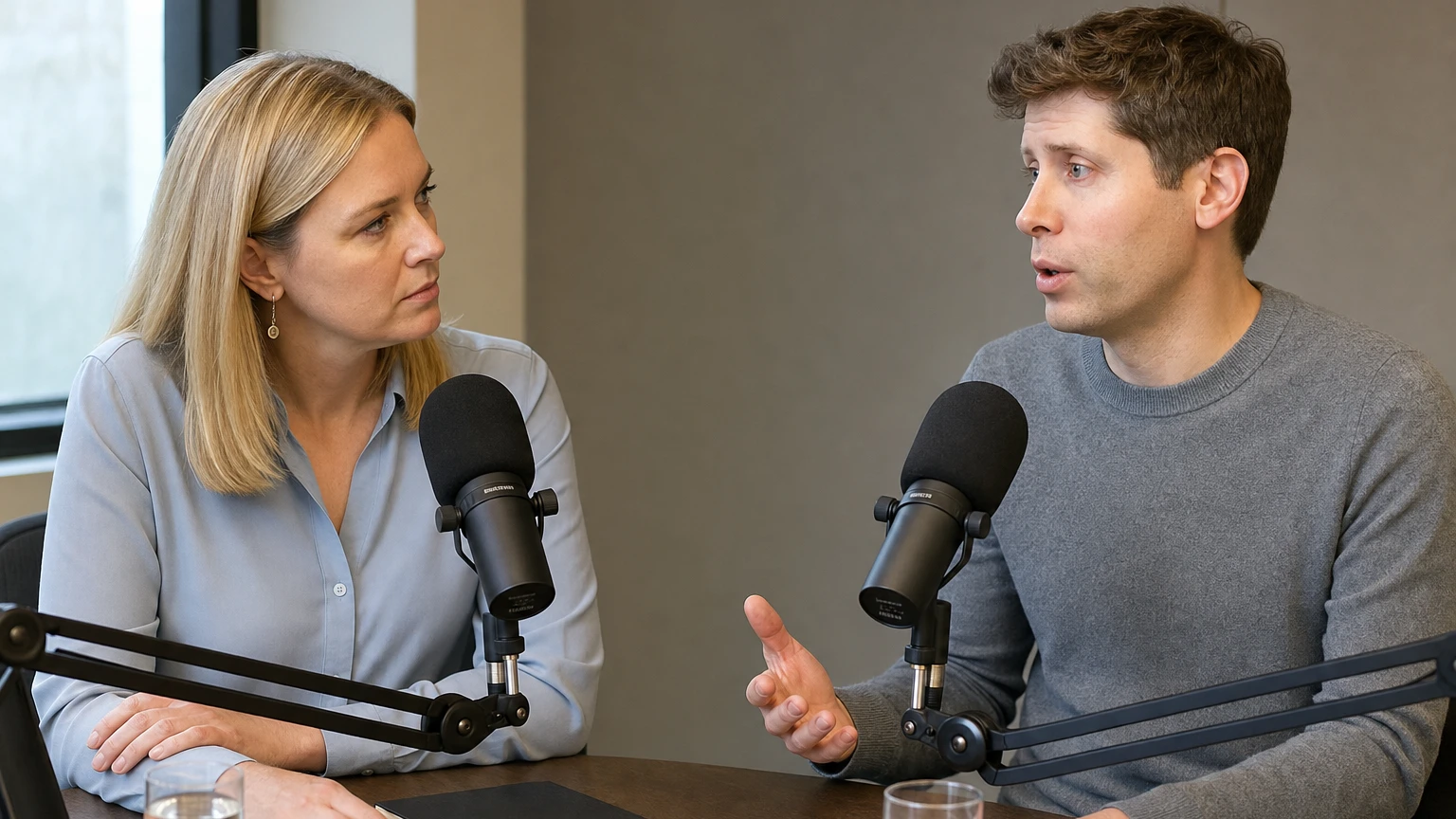 Sam Altman speaking with Fortune editor Alyson Shontell during an interview